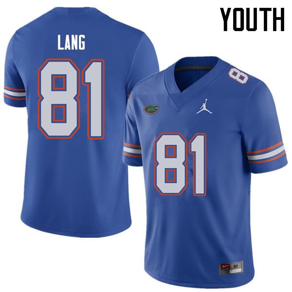 Youth NCAA Florida Gators Dante Lang #81 Stitched Authentic Jordan Brand Royal College Football Jersey HIV0265GD